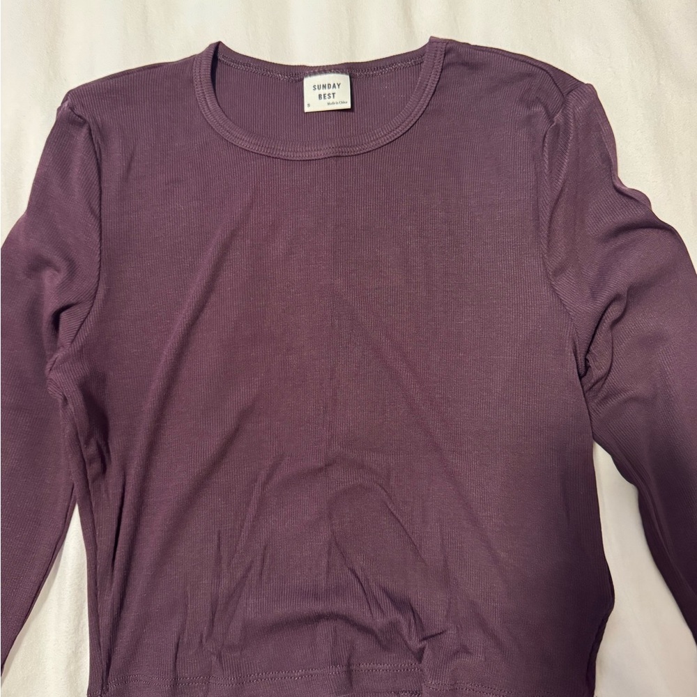 Sunday Best Mauve Ribbed Top